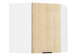 Hängeschrank VCM "Eckschrank Küchenschrank Hängeschrank Küche Fasola", braun (weiß, honig, eiche), B:57cm T:57cm, Obermaterial: 100% Holz Wood., Schränke, Hängeschrank