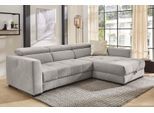 Ecksofa JOCKENHÖFER GRUPPE "San Marino L-Form, B: 300 cm, mit 30 cm elektr. Sitztiefenverstellung", grau, B:300cm T:111cm, Korpus: 100% Polyester;Kissen: 75% Baumwolle, 25% Polyester, Sofas, Ecksofa, mit Bettkasten, Kopfteilverstellung, USB-Anschluss & Zierkissen