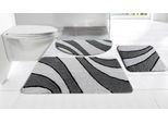 Badematte OTTO HOME "Anna, Badvorleger, Badezimmer Teppich" Gr. 12, anthrazit, grau, H:16mm, Polyester, Badematten, Badematte, Badteppich, Hoch Tief Effekt, Modern, Weich, Wellen