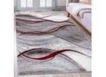 Teppich OTTO HOME "Tritom" Gr. 2, rot, B:80cm H:9mm L:150cm, Kunstfaser, Teppiche, Teppich, mit besonders weichem Flor, Kurzflor, modernes Wellen Muster