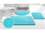 Badematte OTTO HOME "Vanessa meliert, Badvorleger, Badezimmer Teppich, Duschvorleger" Gr. 2, blau (türkis weiß), H:20mm, Polyester, Badematten, Badematte, Badteppich, weiche Haptik, unifarben