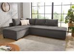 Ecksofa JOCKENHÖFER GRUPPE "Madrid L-Form, B: 306 cm, Liegefl. 180x200 cm, Dauerschläfer", grau, B:306cm T:106cm, Korpus: 100% Polyester;Kissen: 100% Polyester, Sofas, Ecksofa, mit Bettfuntkion, Bettkasten, Topper & Regal, Boxspringbettaufbau