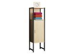 Midischrank VCM "Holz Metall Badmöbel Midischrank Badschrank Edino", braun (honig, eiche), B:33cm T:30cm, Obermaterial: 90% Holz Wood. 10% Metall MT., Schränke, Midischrank