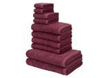 Handtuch Set OTTO HOME "Regona, als 10 tlg Set und Serie, Premium Handtücher, 500 gr/m²", rot (bordeaux), 10 Stk., Frottier, Frottier, Obermaterial: 100% Baumwolle, Handtuch-Sets, Handtuch Set, Duschtücher, Handtücher, Gästetücher, Seiftücher, 5 Jahre Garantie, Topseller