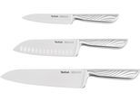 Messer-Set TEFAL "Precision für perfekte Schnitte bei jeder Zutat", grau (edelstahl), Edelstahl, Kochmesser-Sets, Messer-Set, hohe Schnittpräzision, langlebig, ergonomischer Griff, Wellenmuster