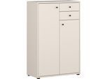Kommode FORTE "Tempra, Kommode, 2 Türen, 2 Schubkästen, viel Stauraum", beige (kashmir beige), B:73,7cm H:111,1cm T:34,8cm, Sideboards, Kommode, B/H/T 73,7/111,1/34,8 cm