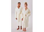 Unisex-Bademantel OTTO HOME "Regona, Hotelbademantel, Morgenmantel, Standardlänge & Überlänge" Gr. M, creme, L:120cm, Veloursfrottier, Hausmäntel, Unisex-Bademantel, Damen & Herren, mit Taschen, flauschig, weich, Velours, Sauna & Spa