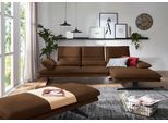 Ecksofa W.SCHILLIG "broadway, Designsofa mit tollem Sitzkomfort", braun (chocolate s37), B:291cm H:94cm T:164cm, Stoff S37 (100% Polyester): Luxus-Microfaser in Lederoptik, Sofas, Ecksofa, Sitztiefenverstellung, Kopfteil- & Seitenteilverstellung, Breite 291cm