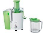 BOSCH Entsafter "VitaJuice 2 MES25G0, XL-Einfüllschacht, Edelstahl-Microfilter-Sieb", bunt (weiß, apfelgrün), B:31,2cm H:31cm T:18cm, Entsafter, Ausgießer mit DripStop, spülmaschinengeeignet, weiß / grün, Entsafter