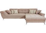 Ecksofa JOCKENHÖFER GRUPPE "San Francisco L-Form, B: 358 cm", braun (schlamm), B:358cm H:91cm T:119cm, Luxus-Microfaser ALCATOP (100% Polyester);Luxus-Microfaser in Antiklederoptik (100% Polyester);Zierkissen: (100% Baumwolle), Sofas, Ecksofa, mit Zierkissen, eingearbeiteter Kaltschaummatte