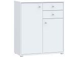 Kommode FORTE "Tempra, Kommode, 2 Türen, 2 Schubkästen, viel Stauraum", weiß, B:73,7cm H:85,5cm T:34,8cm, Sideboards, Kommode, Breite 73,7 cm