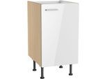 Spülenschrank KOCHSTATION "KS-Lucy", weiß glanz, eiche hell, B:45cm H:87cm T:58,1cm, Schränke, Spülenschrank, Breite 45 cm, mit 1 Tür, höhenverstellbare Füße, Soft-Close