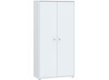 Schuhschrank FORTE "Tempra, Mehrzweckschrank, 2 Türen, Einlegeböden, Höhe 149,5,5 cm", weiß, B:73,7cm H:149,5cm T:34,8cm, Dekorfolie, FSC-zertifizierter Holzwerkstoff, Schränke, Schuhschrank, Breite 73,7 cm