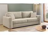 Schlafsofa JOCKENHÖFER GRUPPE "Micha, B: 237 cm, Liegefl. 155x197 cm", grau (grau, beige 426, 17), B:237cm T:104cm, Korpus: 100% Polyester;Kissen: 100% Polyester, Sofas, Schlafsofa, mit Bettfunktion, Bettkasten & Zierkissen