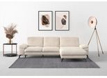 Ecksofa SIT & MORE "Cabana L-Form", beige (creme), B:301cm H:84cm T:195cm, 100% Polyester, Sofas, Ecksofa, Recamiere, wahlweise mit Sitztiefen-, Armlehnen- und Kopfteilfunktion