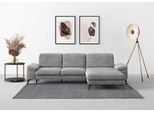 Ecksofa SIT & MORE "Cabana L-Form", silber, B:301cm H:84cm T:195cm, 100% Polyester, Sofas, Ecksofa, Recamiere, wahlweise mit Sitztiefen-, Armlehnen- und Kopfteilfunktion