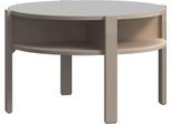 Beistelltisch FORTE "Tobago, runder Couchtisch mit 4 Ablagefächern, B/H/T 74,4/45,5/74,4 cm", beige (taupe), B:74,4cm H:45,5cm T:74,4cm, Tische, Beistelltisch, Durchmesser ca. 74,5 cm