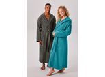 Unisex-Bademantel OTTO HOME "Regona, Hotelbademantel, Morgenmantel, Standardlänge & Überlänge" Gr. XXL, petrol, L:140cm, Veloursfrottier, Hausmäntel, Unisex-Bademantel, Damen & Herren, mit Taschen, flauschig, weich, Velours, Sauna & Spa