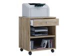 Container VCM "Holz Rollcontainer Bürocontainer Schublade Salda", braun (sonoma, eiche (sägerau)), B:45cm T:38cm, Obermaterial: 100% Holz Wood., Rollwagen, Container