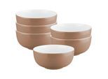 Schale SELTMANN WEIDEN "Müslischalen Liberty Pure Colors ø 15 cm 6er Set", braun (cocoa braun), B:15cm H:7cm T:15cm Ø:15cm, Schüsseln, Schale, Spülmaschinenfest, Mikrowellensicher, Ofenfest