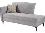 Recamiere JOCKENHÖFER GRUPPE "Novara, B: 165 cm", grau, B:165cm H:86cm T:85cm, Korpus: 100% Polyester;Zierkissen: 70% Polyester, 30% Baumwolle, Sofas, Recamiere, mit attraktiver Steppung, Rauten-Biesennähte & Zierkissen