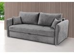 Schlafsofa JOCKENHÖFER GRUPPE "Luca, B: 166-185 cm, Liegefl. 141-163x201 cm", grau (hellgrau), B:185cm H:90cm T:102cm, Luxus-Microfaser (100% Polyester);Zierkissen: 100% Polyester, Sofas, Schlafsofa, mit Bettfunktion, Bettkasten & Armteilverstellung, in 2 Breiten