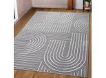 Teppich OTTO HOME "Lysandra" Gr. 31, grau, B:280cm H:8mm L:380cm, Kunstfaser, Teppiche, Teppich, 3D-Effekt, softer Kurzflor, pflegeleicht, leichter Glanz, Scandi-Look