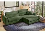 Ecksofa JOCKENHÖFER GRUPPE "Double One L-Form, B: 288 cm, 2x120 cm breite, elektr. Relaxfunktionen", grün, B:288cm T:105cm, Korpus: 100% Polyester;Kissen: 100% Polyester, Sofas, Ecksofa, Kopfteilverstellung, USB-Anschluss & Zierkissen