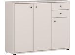Kommode FORTE "Tempra, Kommode, 3 Türen, 2 Schubkästen, viel Stauraum", beige (kashmir beige), B:108,8cm H:85,5cm T:34,8cm, Sideboards, Kommode, B/H/T 108,8/85,5/34,8 cm