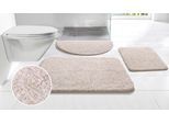 Badematte OTTO HOME "Vanessa meliert, Badvorleger, Badezimmer Teppich, Duschvorleger" Gr. 8, beige (creme weiß), H:20mm, Polyester, Badematten, Badematte, Badteppich, weiche Haptik, unifarben