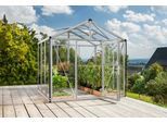 Gewächshaus VITAVIA "Zeus 6200", silber (silberfarben), B:258,4cm H:250,4cm T:242cm, Gewächshäuser, Gewächshaus, Alu-Profile, 3 mm Sicherheitsglas, Dach 10 mm Hohlkammerplatten