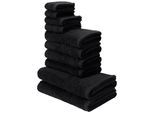 Handtuch Set OTTO HOME "Regona, als 10 tlg Set und Serie, Premium Handtücher, 500 gr/m²", schwarz, 10 Stk., Frottier, Frottier, Obermaterial: 100% Baumwolle, Handtuch-Sets, Handtuch Set, Duschtücher, Handtücher, Gästetücher, Seiftücher, 5 Jahre Garantie, Topseller