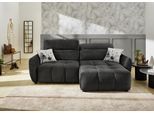 Ecksofa JOCKENHÖFER GRUPPE "Zoom L-Form, B: 263 cm, mit 60 cm elektr. Sitztiefenverstellung", grau (dunkelanthrazit 423, 39), B:263cm T:190cm, Korpus: 100% Polyester;Zierkissen: 50% Polyester, 50% Baumwolle, Sofas, Ecksofa, 140kg Belastbarkeit, USB-Anschluss, Kopfteilverstellung & Zierkissen