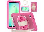 Für Samsung Galaxy Tab A11 360 Grad Rotation Heavy Hybrid Hülle Pink