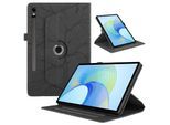 Für Samsung Galaxy Tab S10 FE Plus 360 Baum Kunstleder Tasche Schwarz