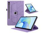 Für Samsung Galaxy Tab S10 FE Plus 360 Baum Kunstleder Tasche Lila