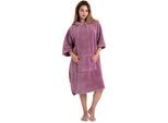 Badeponcho OTTO HOME "Lillou, Surfponcho ideal für Sauna, Spa & im Urlaub" Gr. S, lila (mauve), L:100cm, Microfaser, Hausmäntel, Badeponcho, weich und kuschelig, plüsch, Fleece, Unisex, für Damen und Herren