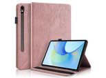 Für Samsung Galaxy Tab S10 FE Plus Kunstleder Baum Design Tasche Pink