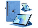 Für Samsung Galaxy Tab S10 FE Plus 360 Baum Kunstleder Tasche Blau