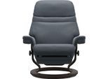 Relaxsessel STRESSLESS "Sunrise", blau (atlantic blau batick), B:88cm H:103cm T:78cm, Leder BATICK: BATICK ist ein leicht korrigiertes, durchgefärbtes und genarbtes Möbelleder, bei dem die meisten Unebenheiten und Spuren in der Regel entfernt wurden.;Leder PALOMA: PALOMA ist ein durchgefärbtes Semianilin-Möbelleder mit natürlicher Narbung.;ROHLEDER Stoff Q2 FARON: Ein fester zuverlässiger Bouclé m