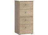 Kommode FORTE "Tempra, Kommode, 4 Schubkästen, Höhe 85,5 cm", braun (sonoma eiche), B:38,6cm H:85,5cm T:34,8cm, Sideboards, Kommode, Breite 38,6 cm