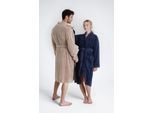 Unisex-Bademantel OTTO HOME "Lillou Kimono, ideal für Sauna & Spa, Hotelbademantel, Morgenmantel" Gr. XS, blau (dunkelblau), L:110cm, Microfaser, Hausmäntel, Unisex-Bademantel, kuschelig weicher Fleece, plüsch, für Damen und Herren, XS-3XL
