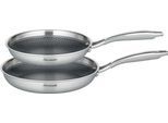 Pfannen-Set HANSEATIC "hanseatic", silber, Ø:28cm, Pfannen, Pfannen-Set, Dreischicht-Material, Edelstahl-Wabenstruktur, Induktion