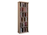 Media-Regal VCM "Holz CD DVD Stand Regal Schrank Vetro Glastür", braun (sonoma, eiche), B:31cm T:18cm, Regale, Media-Regal
