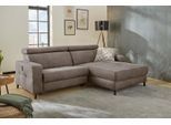 Ecksofa JOCKENHÖFER GRUPPE "Doppio L-Form, B: 247 cm, mit elektr. Relaxfunktion und", braun, B:247cm T:100cm, Korpus: 100% Polyester;Kissen: 80% Polyester, 20% Baumwolle, Sofas, Ecksofa, Kopfteilverstellung, USB-Anschluss, induktive Ladestation & Zierkissen