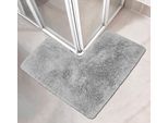 Badematte OTTO HOME "Sanremo, Badvorleger, Badezimmer Teppich, sehr weich" Gr. 62, grau, H:30mm, Polyester, Badematten, Badematte, Badteppich, unifarben, rechteckig, rund & als 3-tlg. Set erhältlich