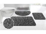 Badematte OTTO HOME "Vanessa meliert, Badvorleger, Badezimmer Teppich, Duschvorleger" Gr. 3, schwarz (schwarz weiß), H:20mm, Polyester, Badematten, Badematte, Badteppich, weiche Haptik, unifarben