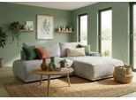 Ecksofa TRENDMANUFAKTUR "Fordon II, Schlafsofa mit Bettkasten, Couch in L-Form, Breite 250 cm", braun (schlamm), B:250cm H:82cm T:167cm, 100% Polyester, Sofas, Ecksofa, in Struktur fein LEO, haustierfreundlich, schlamm, Armlehne rechts