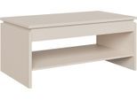 Couchtisch FORTE "Couchtisch, Ablage, Stauraum, als Esstisch nutzbar", beige (kaschmir beige, kashmire beige, kashmir beige), B:100cm H:45,5cm T:56cm, Tische, Couchtisch, höhenverstellbar, B/H/T 100/45,7/56 cm