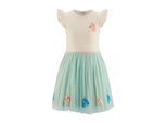 Jerseykleid HAPPY GIRLS, Mädchen, Gr. 140, N-Gr, bunt (beige), Jersey, Obermaterial: 95% Baumwolle, 5% Elasthan. Futter: 100% Polyester. Unterteil: 100% Polyester, mehrfarbig, Basic kniebedeckend, Rundhals, Flügelärmel, Kleider Jerseykleid, mit Tüllrock und tollen Pailletten-Applikationen